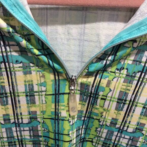 Bette & Court long sleeve print partial zip golf shirt womens Large L collar - Picture 3 of 5